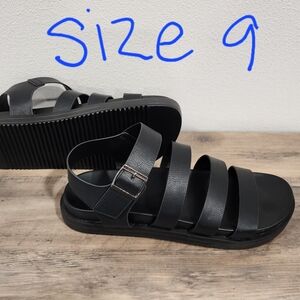 Corkys Black Strappy Sandals